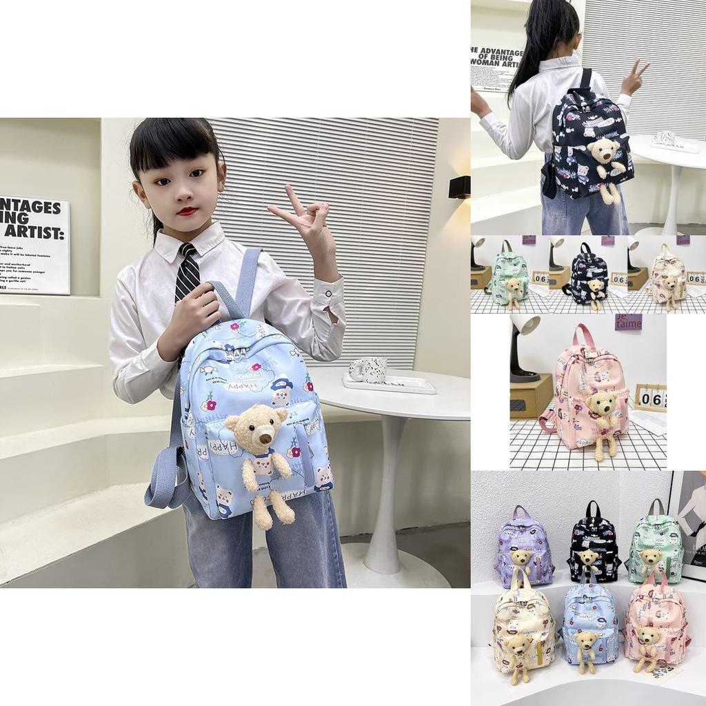 Adorable Bear Plush Backpack For Kids Lightweight Breathable Durable School Bag