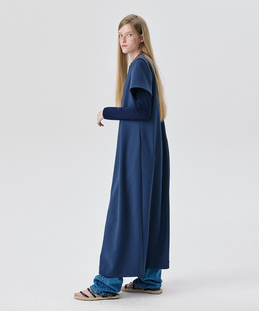 Bundercammer Short Sleeve Ponte Dress_Smoke Blue