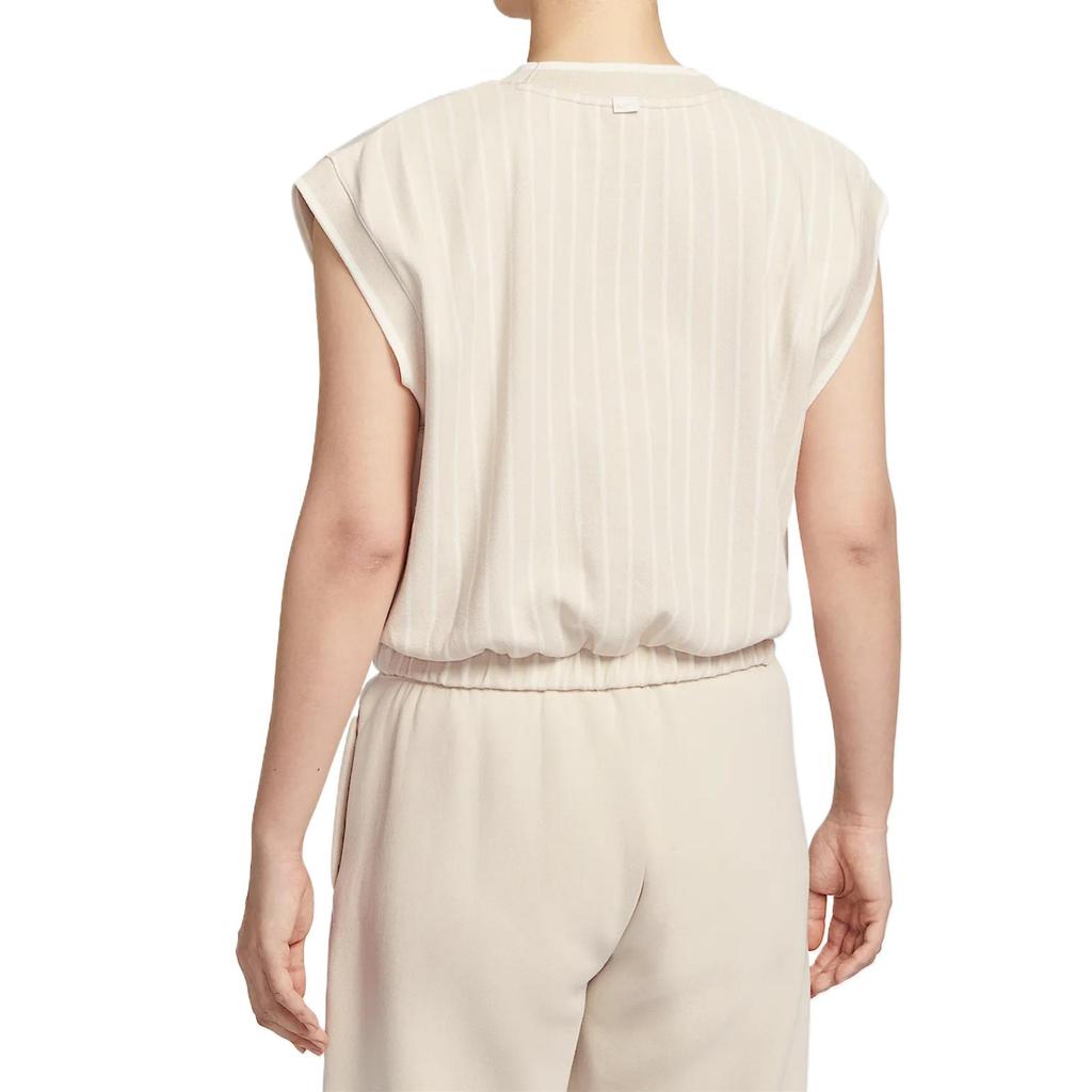 Nike Sportswear Collection Minimalist Fashion Versatile Classic Knit Sweater Women Tops Light-Taupe Sail Pale-Yellow-Green HV2093-104