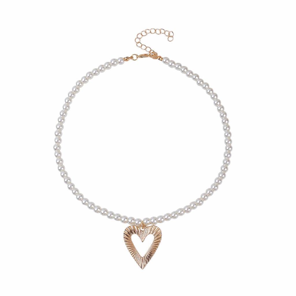 European & American Style Geometric Heart Pendant Necklace - Simple, Creative, Versatile Women's Beach Style Accessory