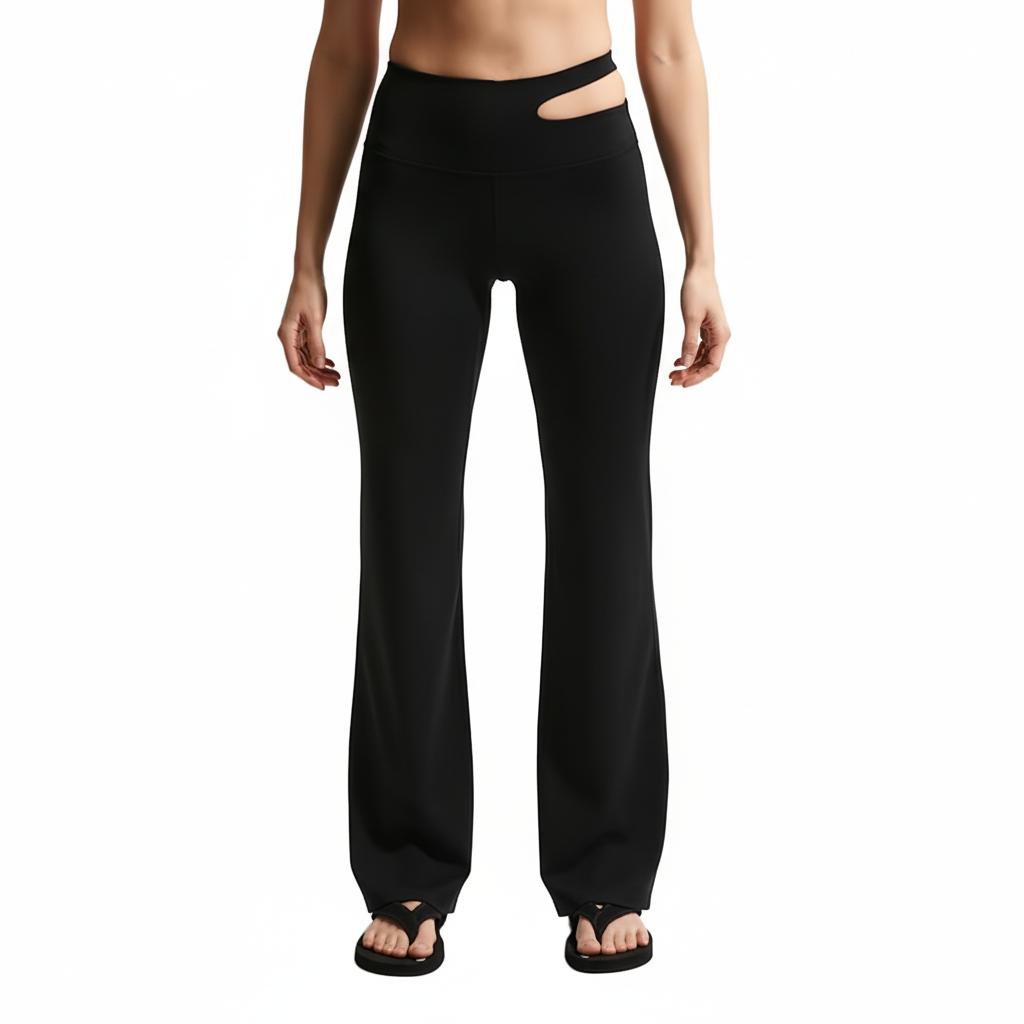 

Nike Zenvy Dri-FIT Swoosh Брюки клеш с высокой посадкой Однотонные Мягкие Брюки для йоги Женские брюки IB9116-010 M