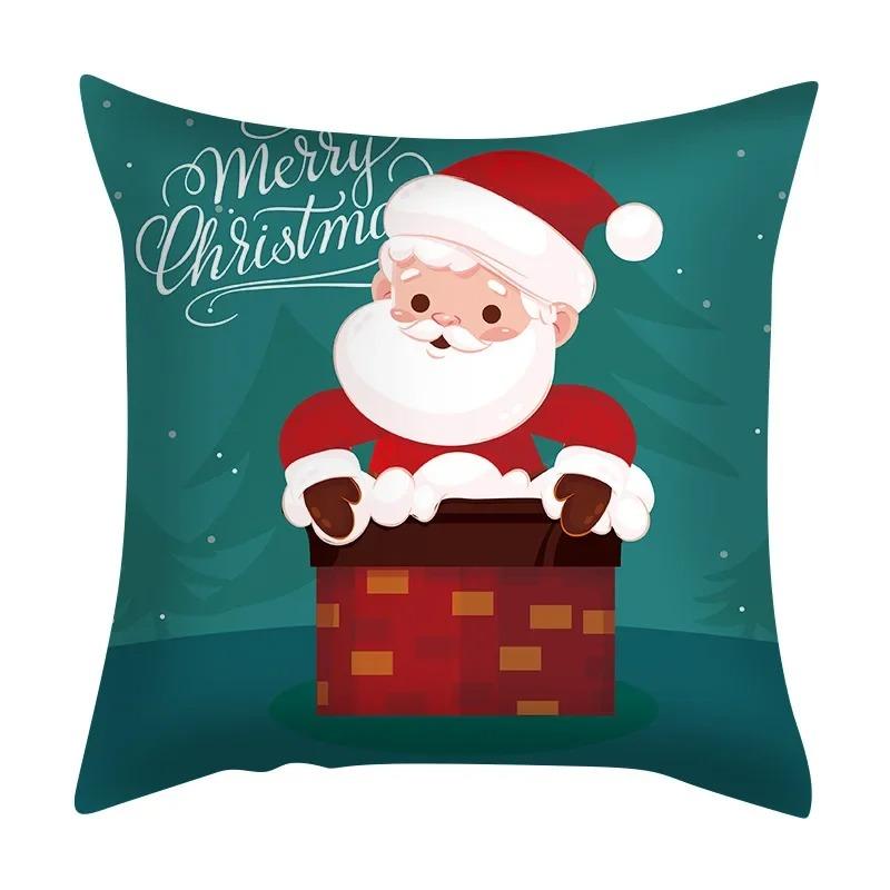 Christmas Themed Pillowcases Car Accessories Office Santa Claus Living Room Sofa Home Pillowcases