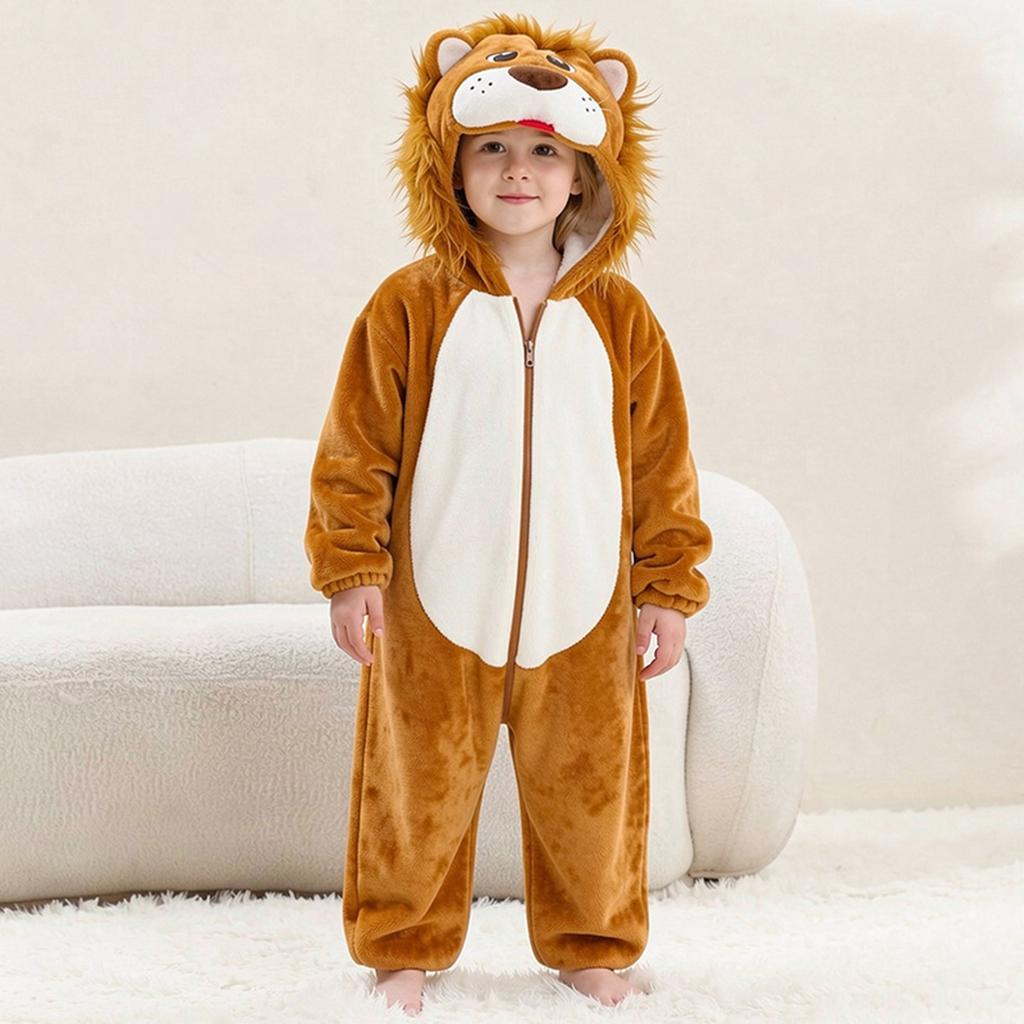 Kleinkind Kinder Flanell Tierkostüm Warmer Schlafanzug Overall für Jungen Mädchen