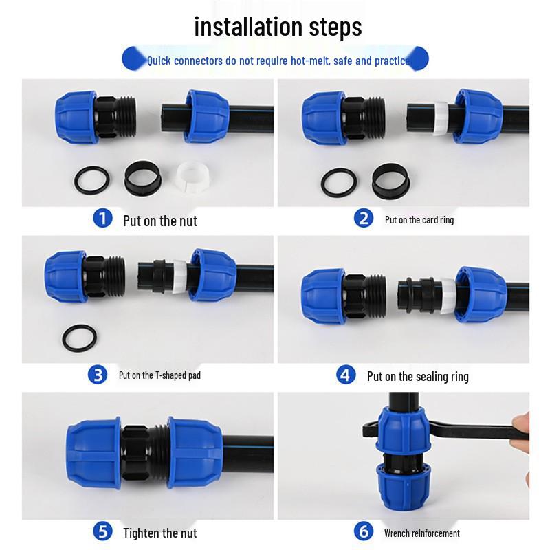 PE Water Pipe Quick Fittings Set: Union, Tee, Elbow, Switch for Irrigation