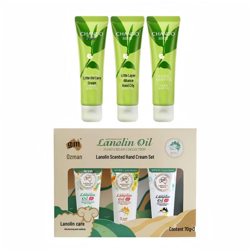 CHANDO Tea Extract & Lanolin Fragrance Hand Cream Set
