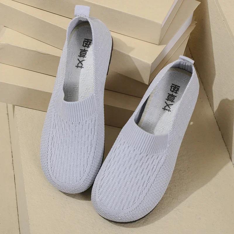 New mesh socks women's breathable and lightweight flat shoes women's Loafers breathable sports shoes women's Zapatillas Mujer