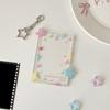 Star Print Photo Card Case with Keychain Clip 3Inch Photo Protectors Waterproof Acrylic Card Covers for Badges Photos