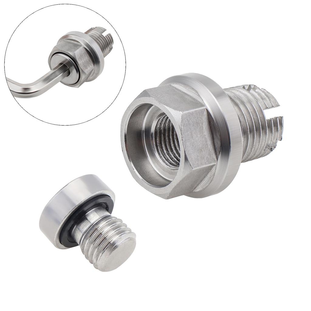 M14.1X1.5 Edelstahl Selbstschneidende Ölablassschraube Gewindereparaturset mit O-Ring Inbusschlüssel für Ölwanne Silber