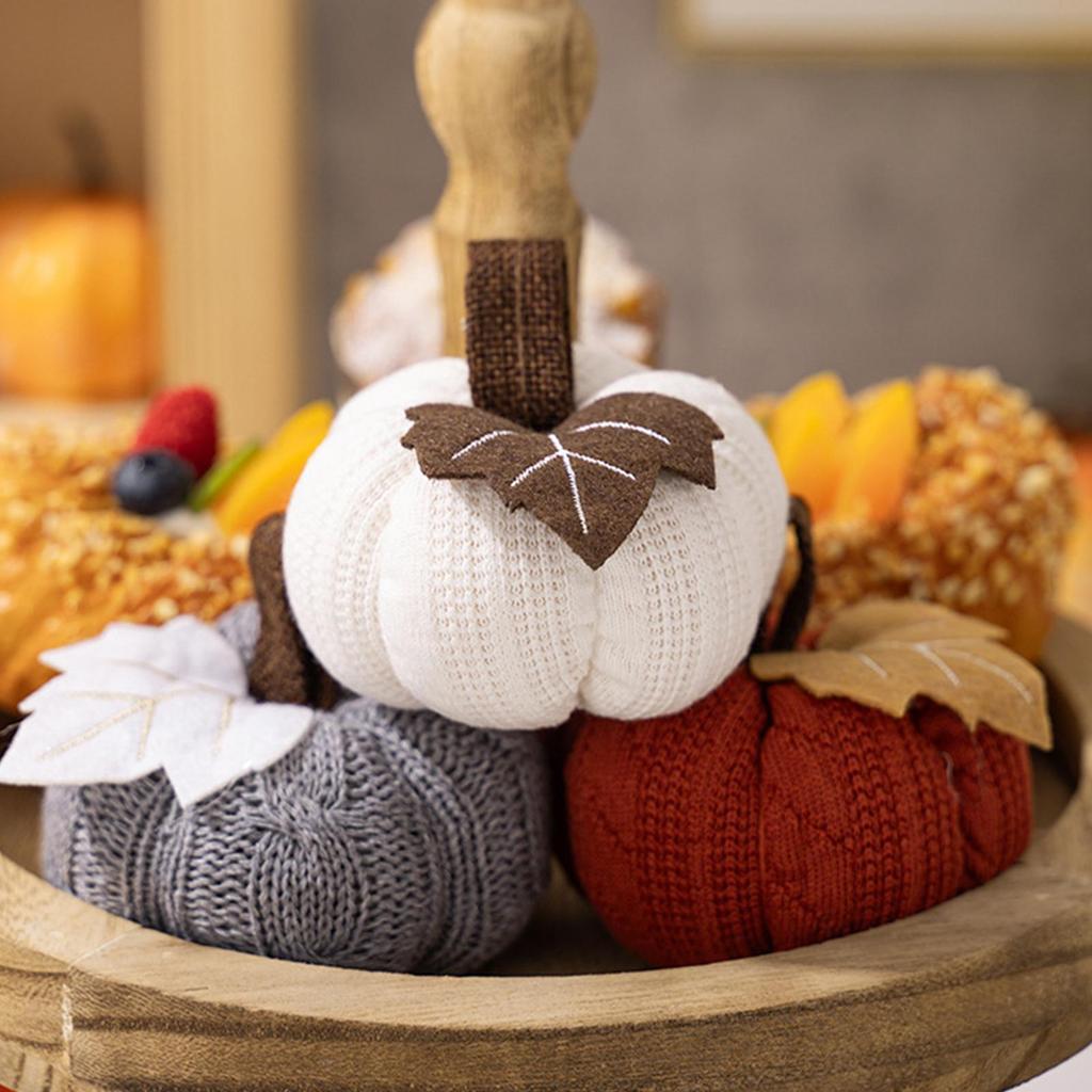 1pc 9cm Small Pumpkins Home Decor Knit Knitted Pumpkin Reusable Seasonal Charm Cozy Warm Decorative Ornaments Crochet Pumpkins