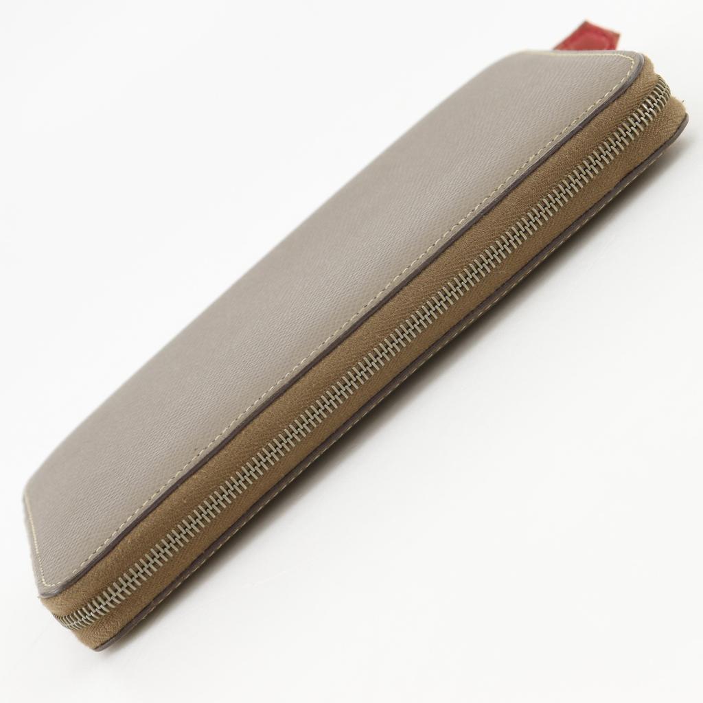 HERMES Silky Daily GM Notebook cover Etope Gray / pink Epsom Women Used