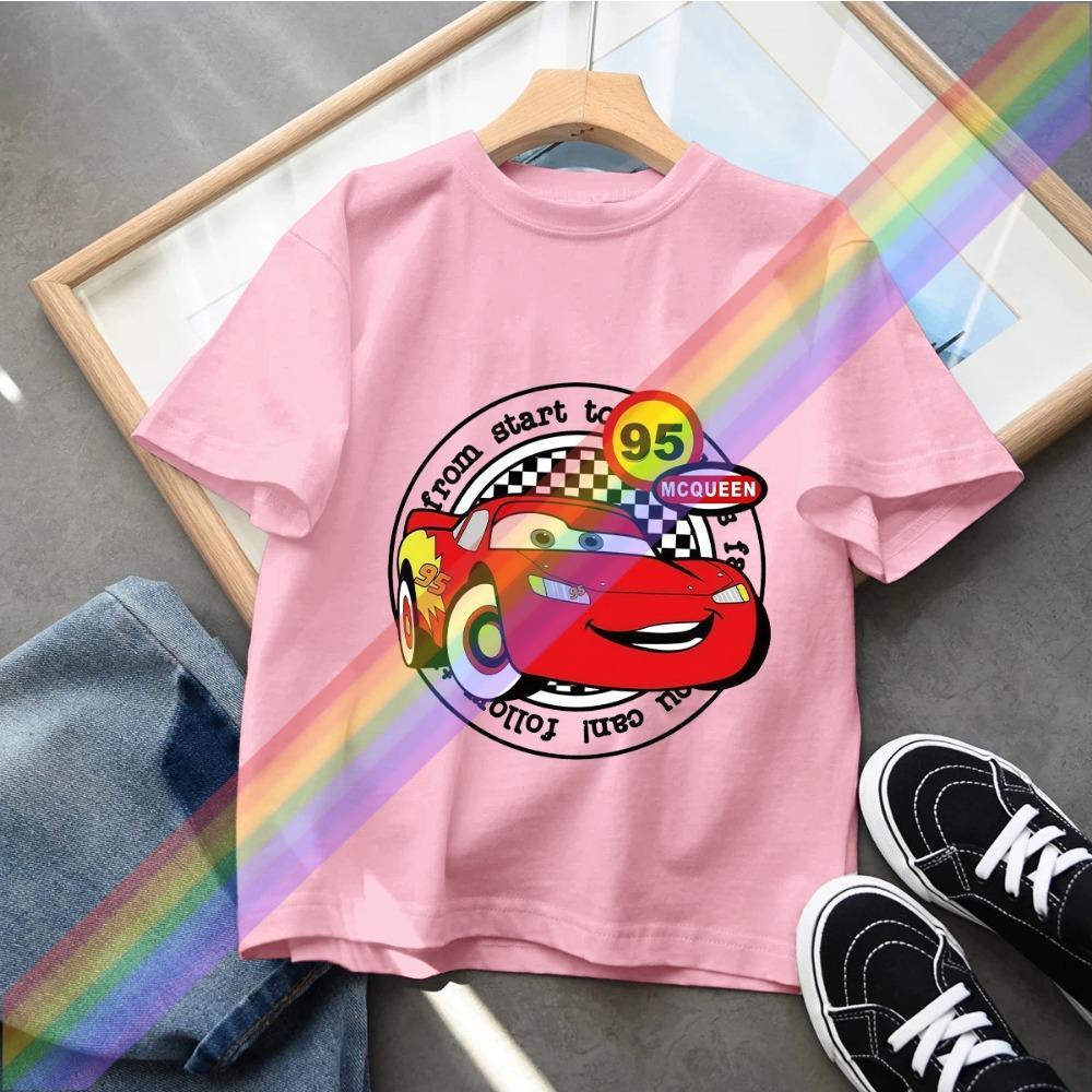 Summer 2026 Summer New Car Lightning McQueen All Matching T-shirt Clothes Around Short-sleeved Boys and Girls