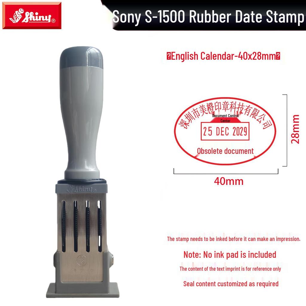 Adjustable Date & Custom Name Rubber Stamp - Shiny Dial, Personalized & Handmade Engraving