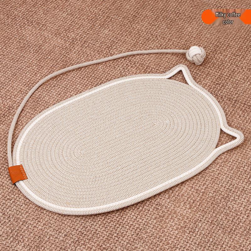 Cotton Rope Cat Scratching Post & Bed: Self-Entertainment Ball, Washable Scratch Pad & Pet Sleeping Mat