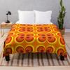1970s Burnt Orange Retro Design Throw Blanket