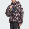 Adidas Originals Reversible Allover Print Fleece Zip-Up Hooded Jacket Unisex Jackets Dark-Purple Mysterious-Oxidized-Red JD6368