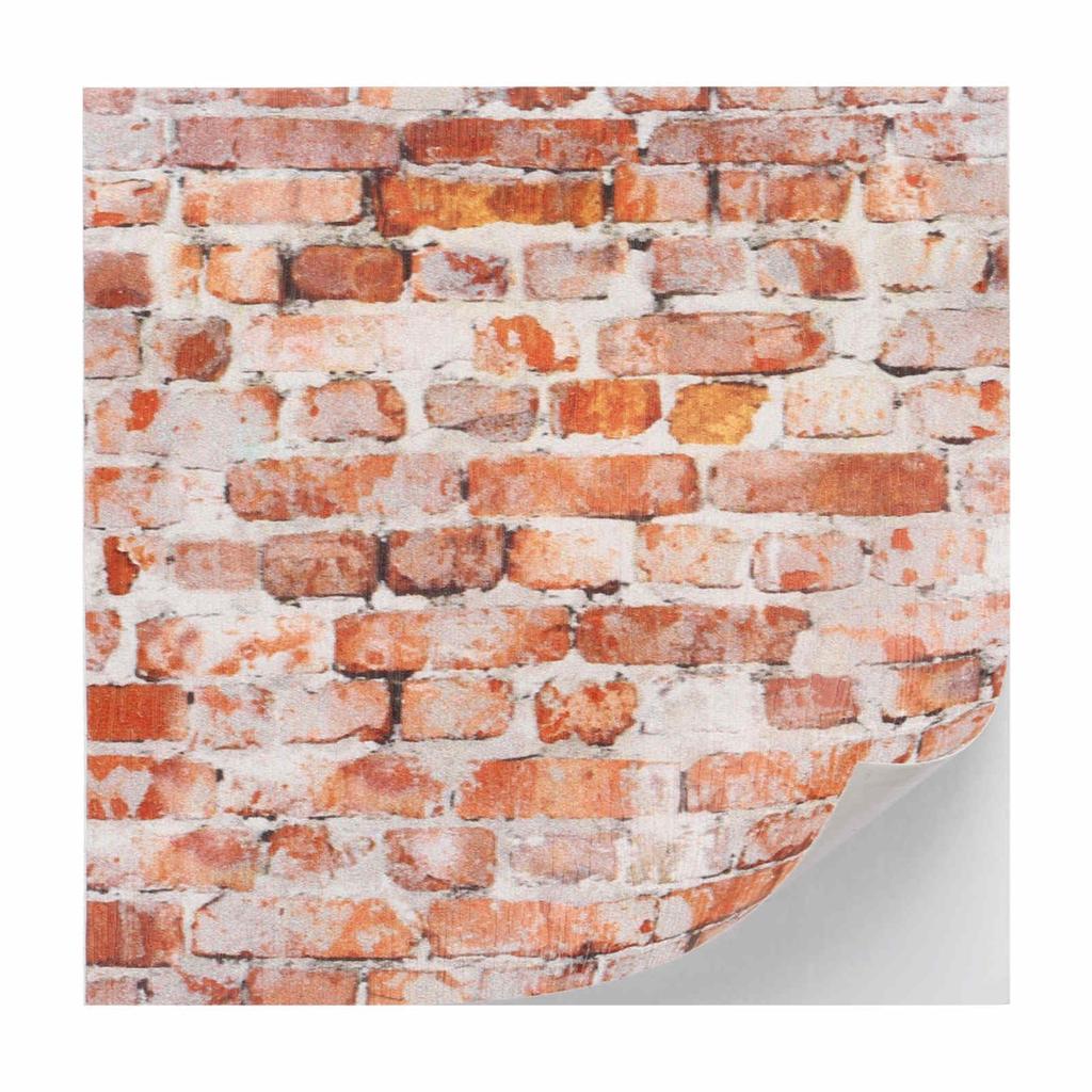 CoCud Puppenhaus Bodenbelag, 10 x 10 cm Quadratischer PU-Klebe-Miniatur-Puppenhaus Ziegelboden, Abnehmbar (rot) - (Verwenden: Puppenhaus Dekoration) 1 Blatt