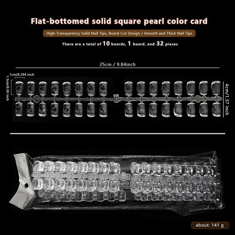 120/320Pcs Clear Solid Oval Triangle Square Shape Nail Tools Nail Table Color Card Display DIY Manicure Nail Tips Practice Tools