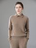 Women's Doll Collar Cashmere Sweater - 2025 Winter Collection: Solid Color, Base Layer, Gentle Style, Loose Fit, Slimming, Warm