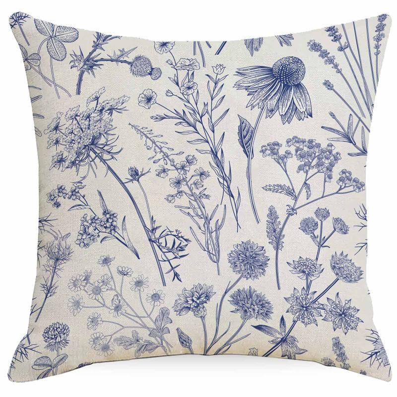 Vikama Classical Pattern Throw Cushion Cover For Sofa, Bedroom Car Seat Cushion Cover, Lumbar Support Nap Cushion
