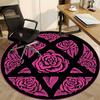 1 Stück Rose Floral Büro Runder Teppich, Unter Bürostühlen Schlafzimmer Wohnzimmer Heimdekoration, Raumdeko, In verschiedenen Größen erhältlich