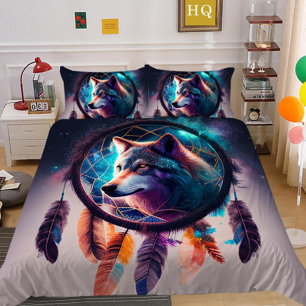 Bedding Polished Four-Piece Set Custom Animal Wolf Print Three-Piece Set Quilt Cover Sheet