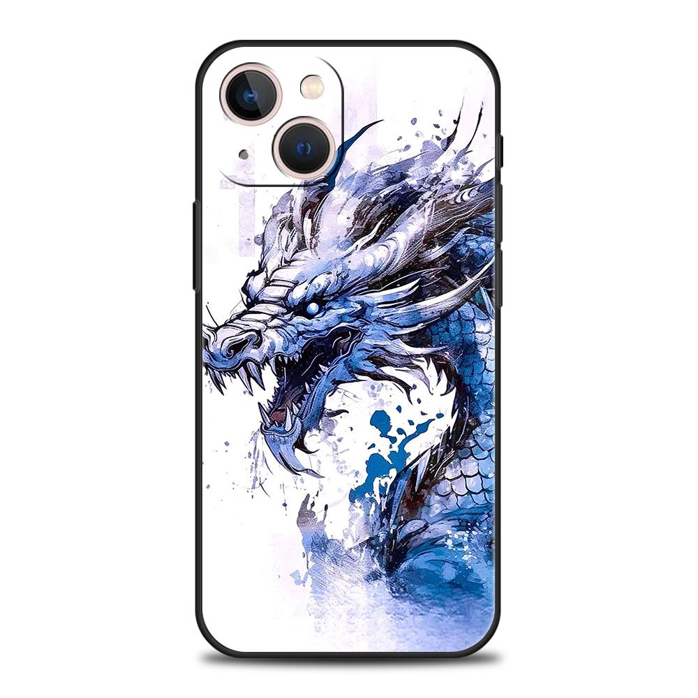 Luxury TPU Soft Phone Case For iPhone 17 Air 16E 16 11 15 14 Pro MAX 12 13 7 8 Plus X XR XS SE 2022 Cover Cartoon Dragon Series