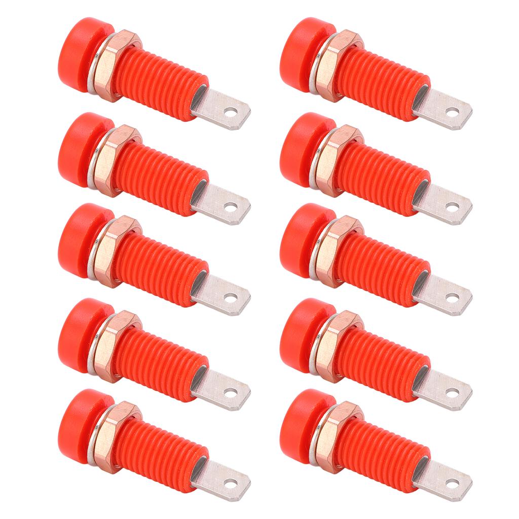 10pcs 4mm Banana Jack Socket Mount Binding Post Connector Adapter Panel for Electronic InstrumentRed