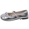 Round head silver small fragrant wind light mouth flat-soled single shoes women's 2025 new summer skirt pearl Mary Jane women's shoes