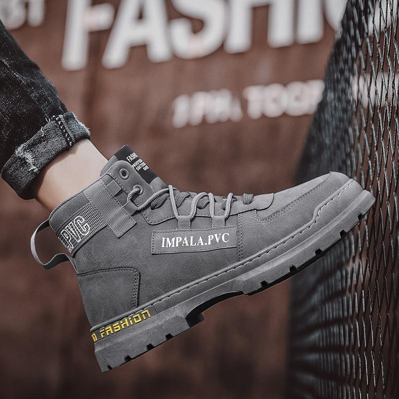 Fashion Retro Men Work&Safety Shoes 2024 New Men High Top Cowboy Ankle Boots Outdoor Comfortable Wear-resistant Sneakers Hombre