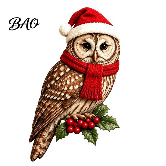 Christmas Mantel Fireplace Decor Wooden Bird Door Topper, Cute Corner Statue, Woodland Animal Frame Holiday Sign Art for Winter Home Wall Window