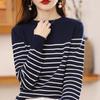 Maglione da donna a righe MODERN NEW SAGA Pullover lavorato a maglia invernale Autunno morbido e caldo maglione di lana lavorato a maglia Top maglione femminile O-collo