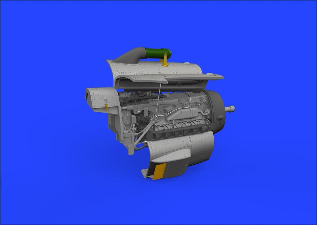 Eduard 1/72 Brassin Messerschmitt Bf109G-2/G-4 Engine (for Eduard) Plastic Model Kit Parts EDU672353