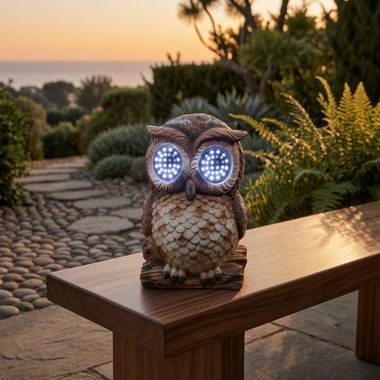 Animated Eyes Solar Lamp, Motion Sensor Solar Light with Moving Eyes for Garden, Garden Animals Figurine, Outdoor Waterproof Yard Decor