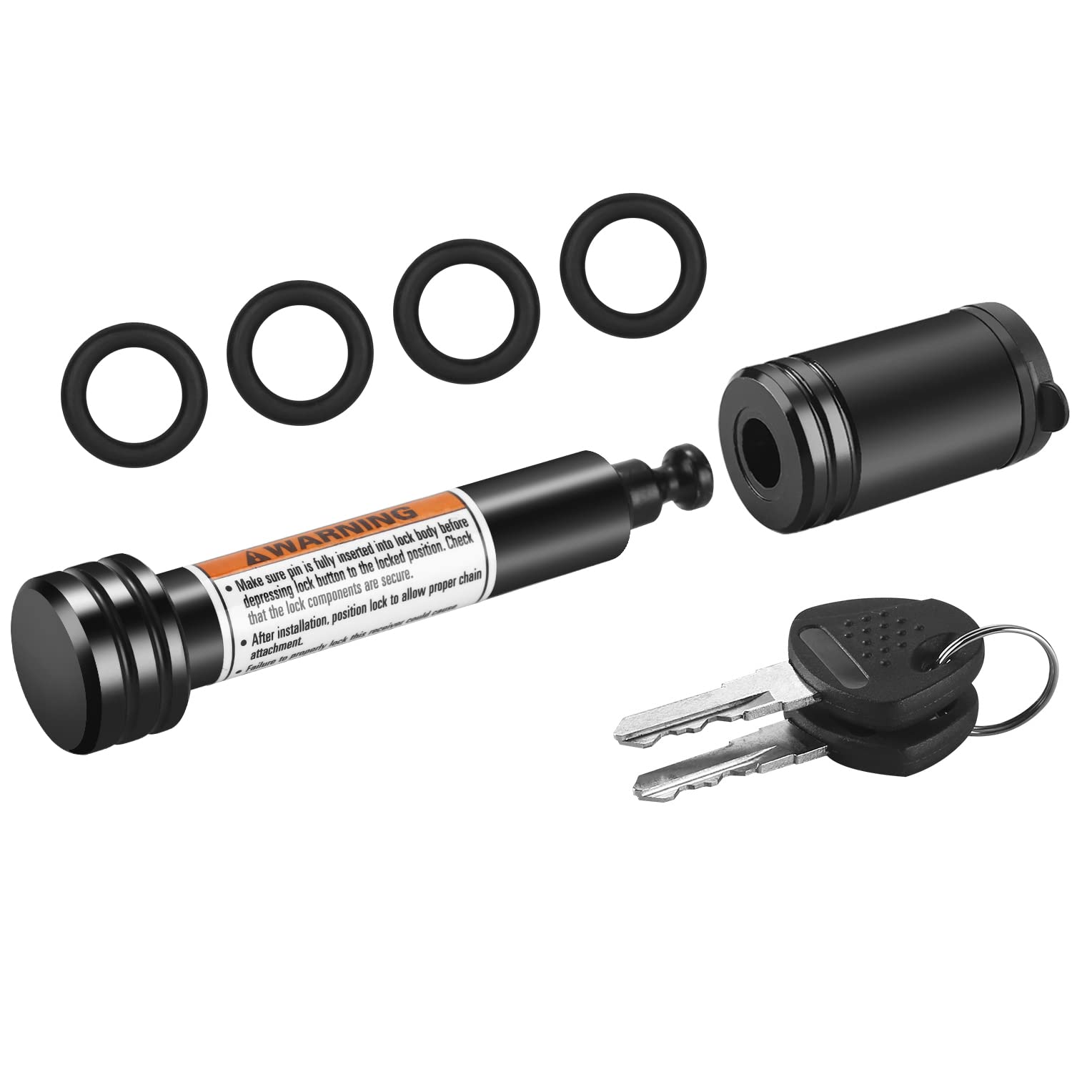 

METOWARE Trailer Hitch Lock - 5/8 Diameter Locking Receiver Pin, 2 Receiver Tube, Fits 1 Pack чёрный