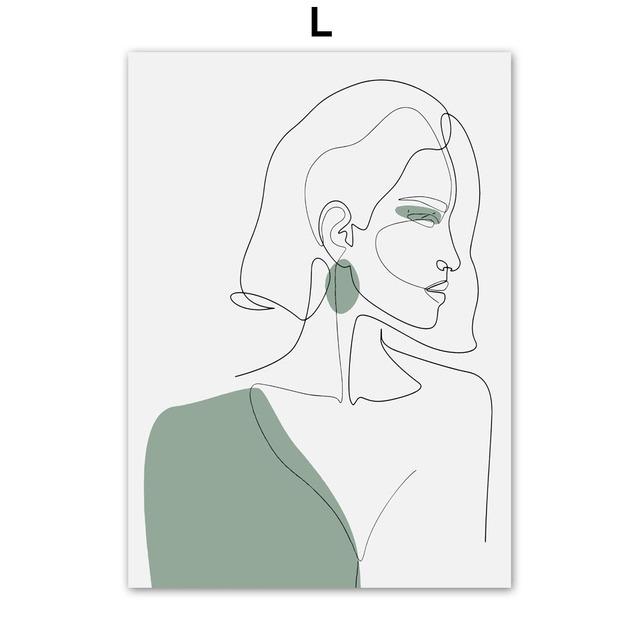 Banana Leaf Monstera Tulip Abstract Girl Lines Wall Art Canvas PostersPainting  And Prints Wall Pictures For Living Room Decor