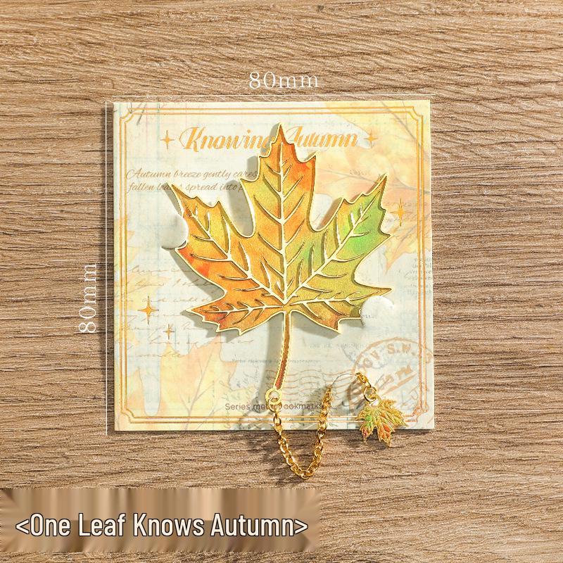 Classical Chinese Style Retro Leaf Metal Bookmark Gift for Students and Graduates