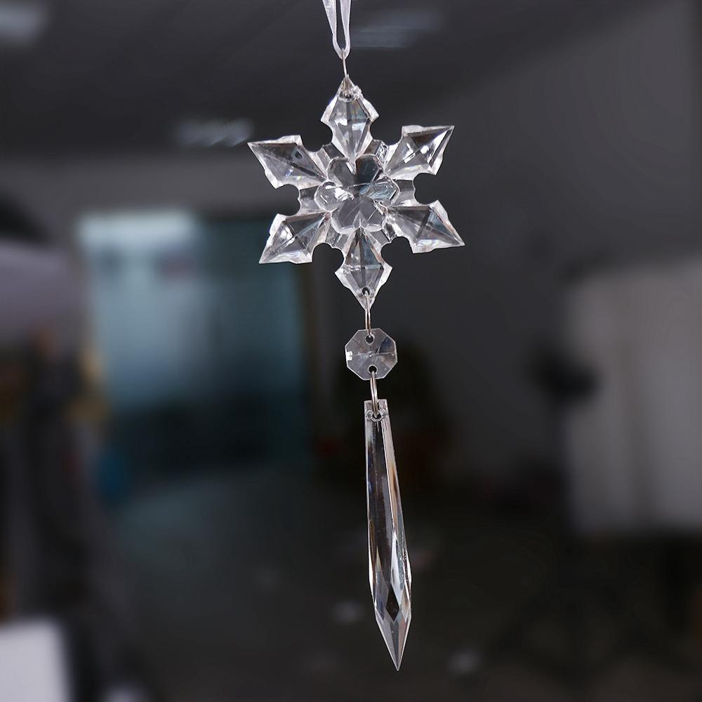 New Year Acrylic Snowflake and Icicle Crystal Decorations Pendant Christmas Tree Ornaments