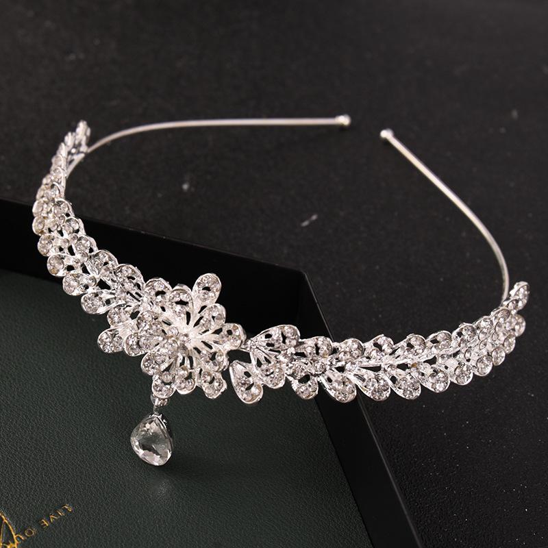 Biżuteria na czoło Indyjska korona panny młodej Ślub Urodziny Kryształki Wisiorek Tiary Retro Opaski Opaski do włosów Akcesoria do włosów