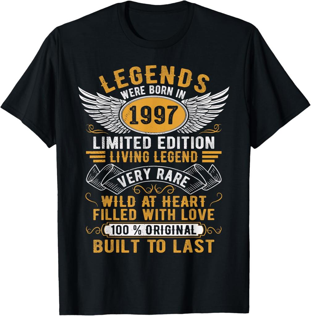 28. Geburtstag T-Shirt 1997 Geburtstagsgeschenke für Unisex Damen T-Shirt Individuell Bedruckte Grafik-T-Shirts Vintage Unisex Kleidung Oberteile