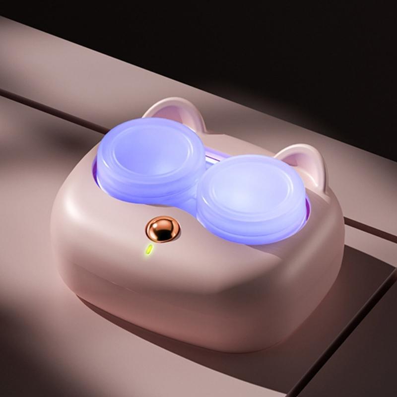 Portable Contact Lenses Cleaner Auto Vibration Machine Self Cleaning Washer Daily Use Container Soak Storage