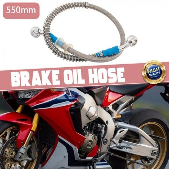 55cm Stainless Steel Motorcycle Brake Oil Hose Pipe Line Braided Universal Kit