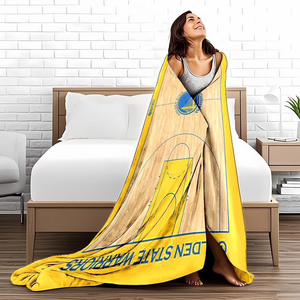 Golden State Warriors Basketball Court Pattern Blanket for Blanket, Suitable for Use In the Bedroom, Living Room, On the Sofa