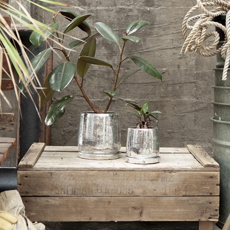 Dulton Kulatý květináč Stříbrný S Zahradní květináč G20-0196S/SV