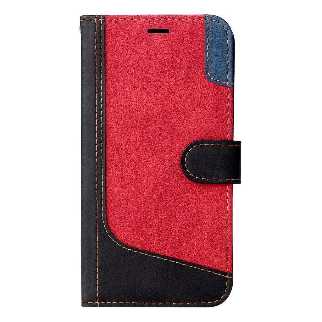 KT Series-5 for Xiaomi Redmi Note 12 Pro 5G/Note 12 Pro Speed 5G/Poco X5 Pro 5G Phone Wallet Case Tri-color Splicing Stand Cover with Strap