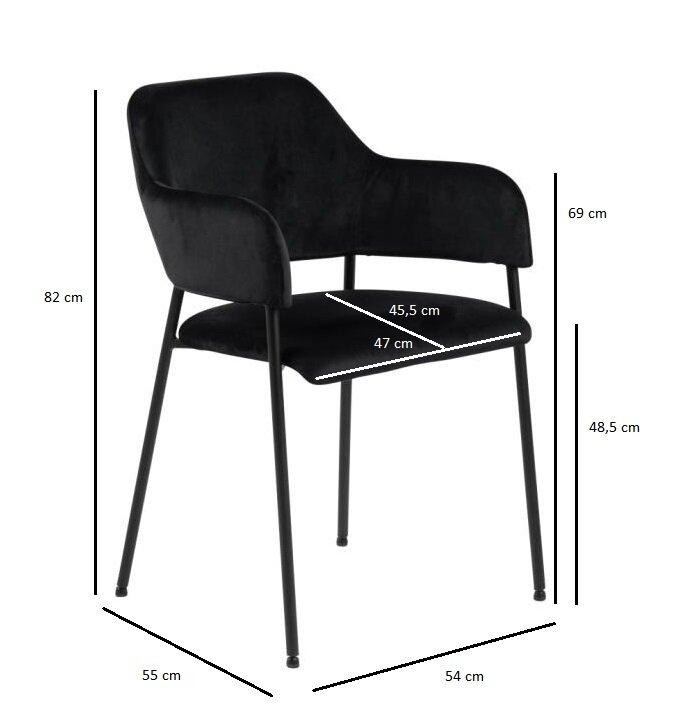 Lima Green Velvet Chair with Armrests and Black Legs