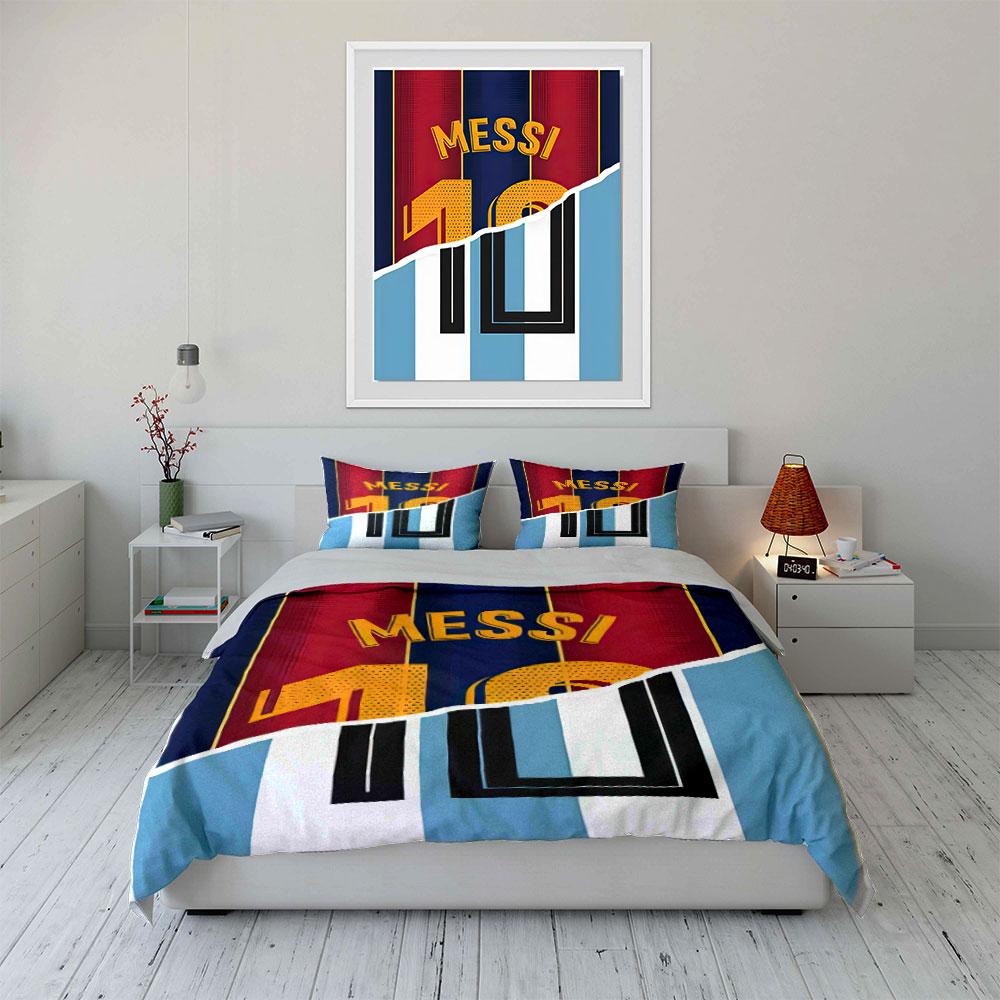 "Messi Name and Number." Bedding Sets Duvet Cover Sets Duvet Covers Pillowcases(1 * Duvet Cover 2 * Pillowcases, Without Duvet Insert)