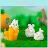 Adorable Resin Miniature Fat Bunny Figurines Diy Desktop Decor Cute Cartoon Style