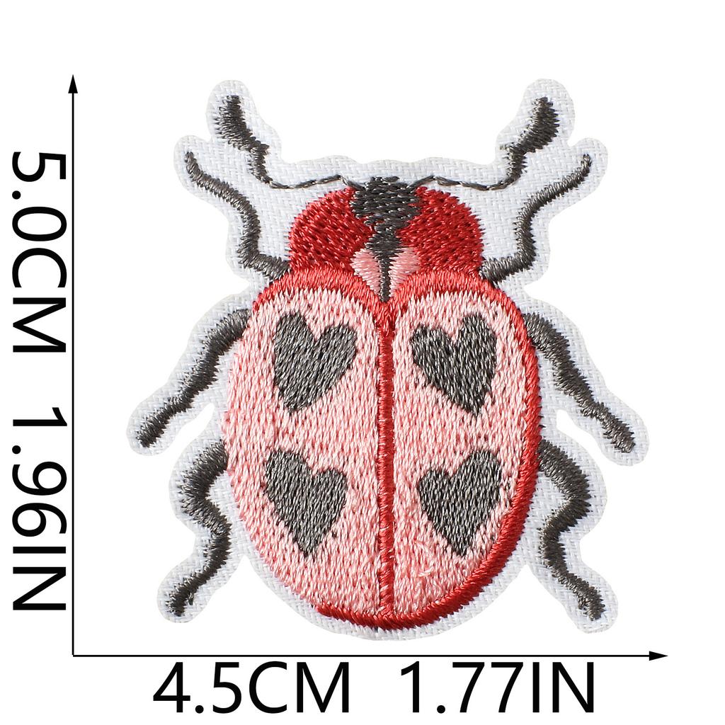 Insect Embroidery Cloth Sticker Ironing Beetle Cartoon Embroidery Chapter Beetle Patch Sticker Embroidery Label Clothing Schoolbag Decoration