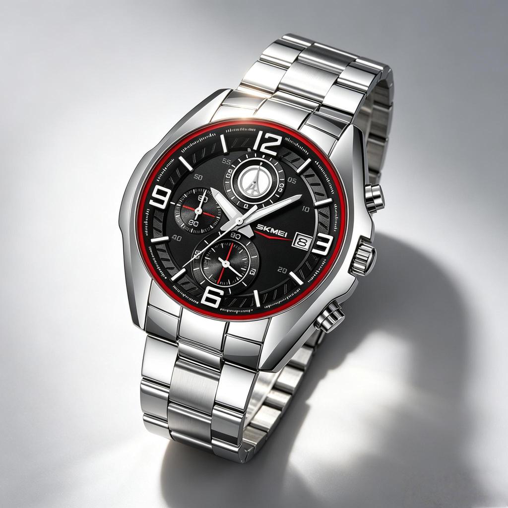Men's Quartz Watch SKMEI Racing Chronograph Stainless Steel 9346