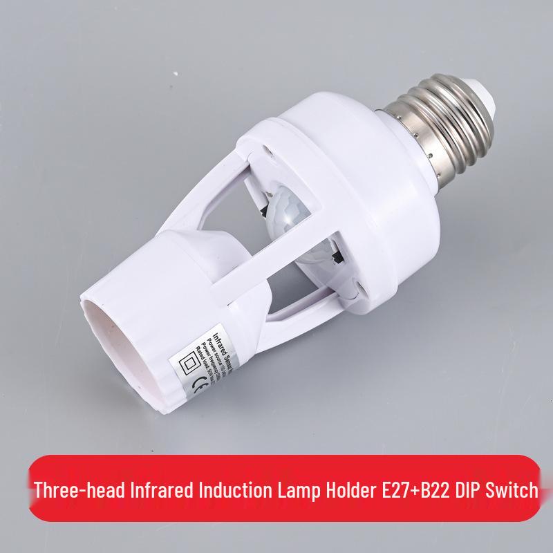 E27 Infrared Motion Sensor Light Bulb Holder with Delay Timer